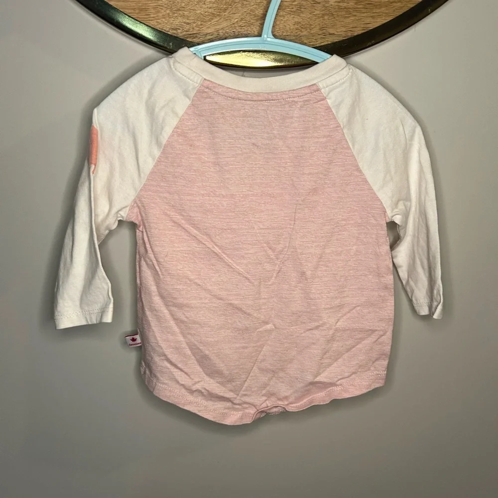 Canada Kids Long Sleeve Raglan Tee - Pink and White - Picture 9 of 9